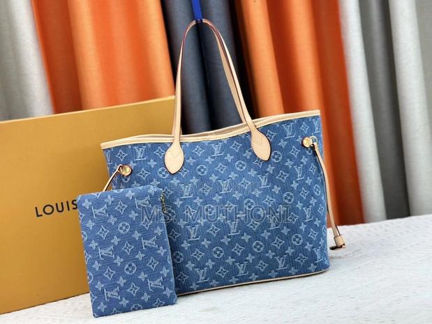Louis Vuitton Neverfull Mm Monogram Denim Tote Bag - main view