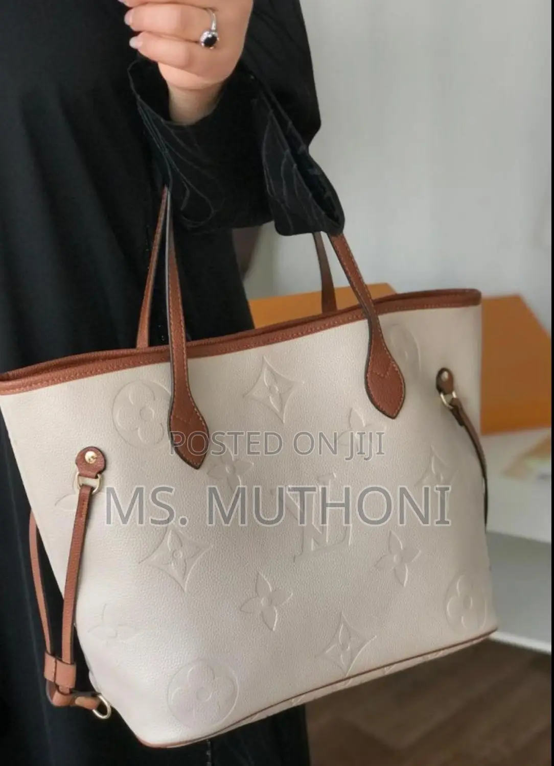 Embossed Louis Vuitton Neverfull Mm Tote Bag