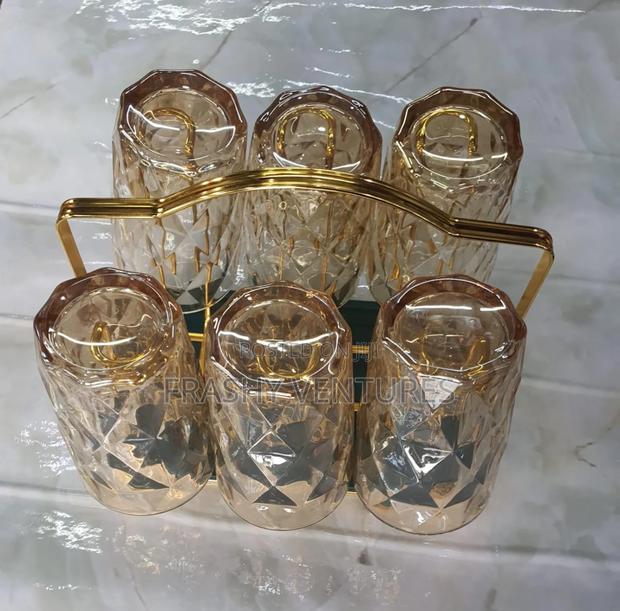 Anbaide Rotating Golden Rack 6pc Tumbler Holder