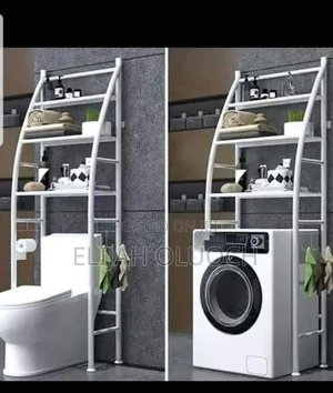 Curved Sailboat Metallic Toilet/Washing Machine Rack