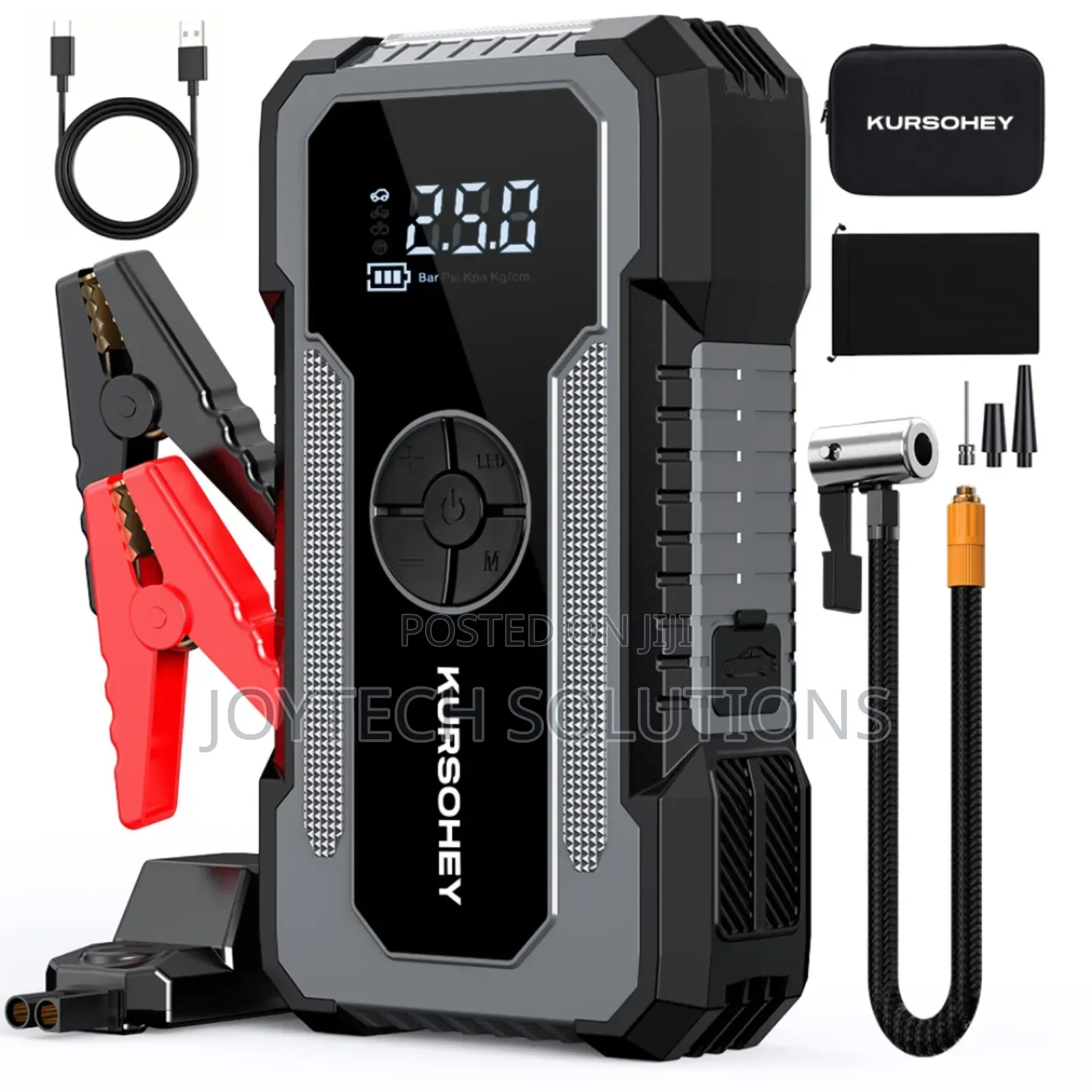 Auto Car Jump Starter Power Bank Battery With Air Pump Compressor