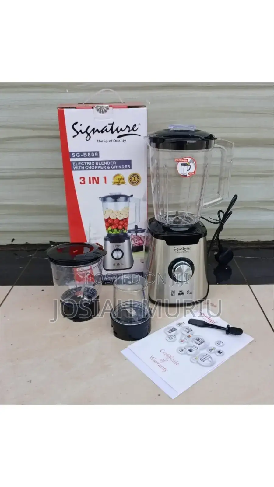 Signature Multi-Purpose 3-in-1 Blender – Stainless Blades
