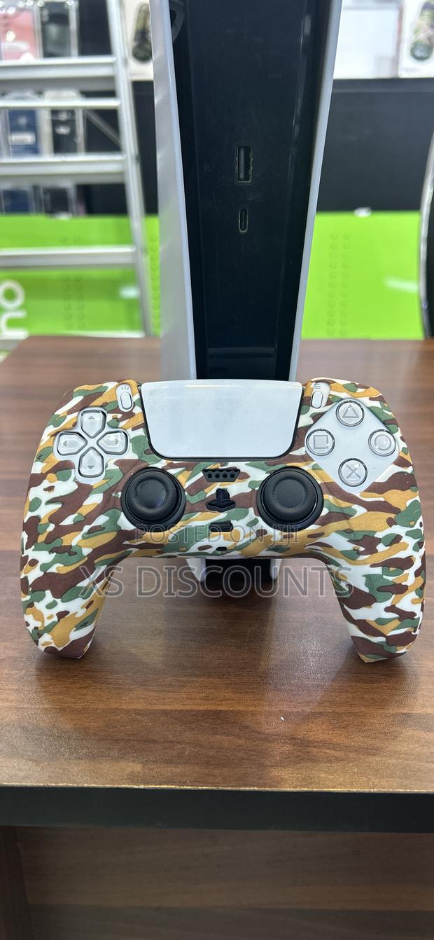 Play Station 5 White and Brown Silicone Controller Skin