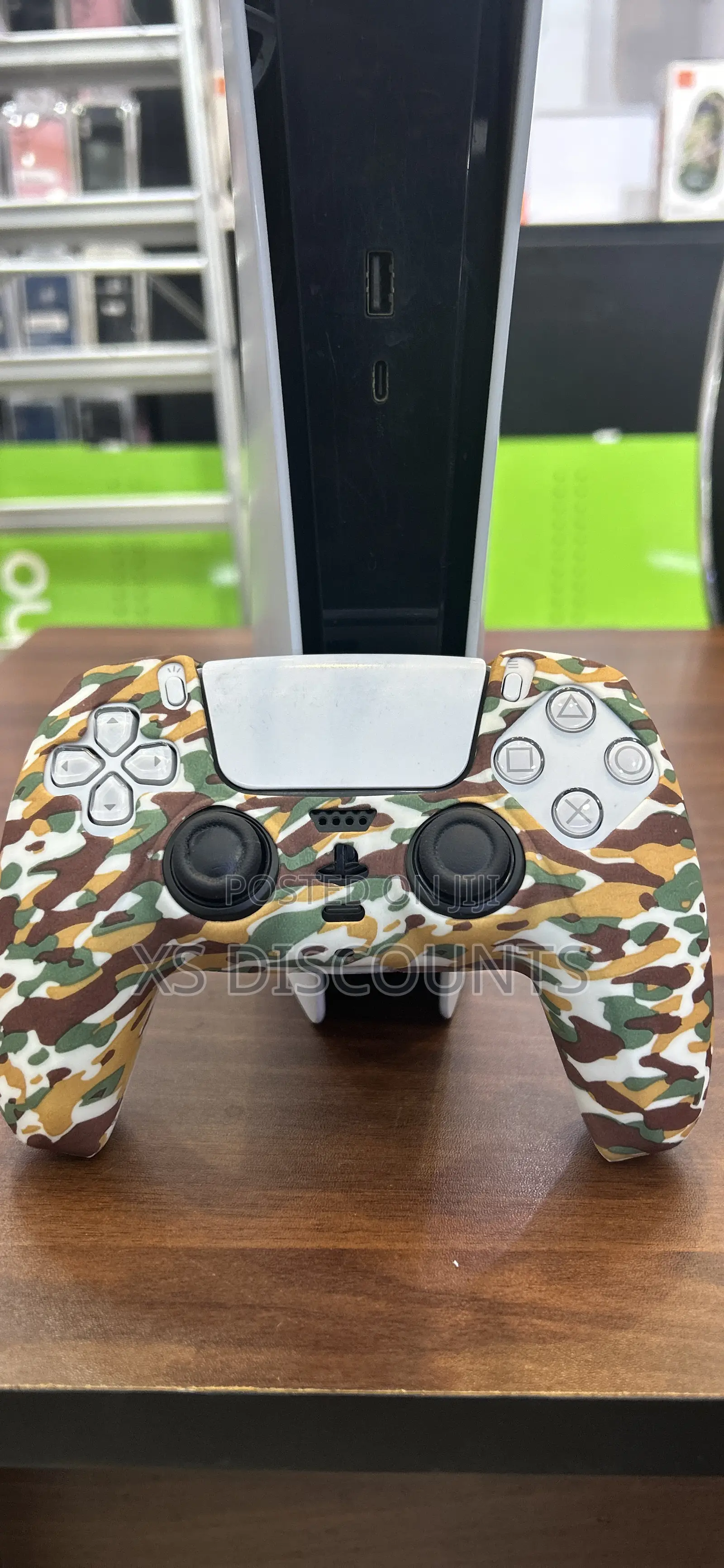 Play Station 5 White and Brown Silicone Controller Skin