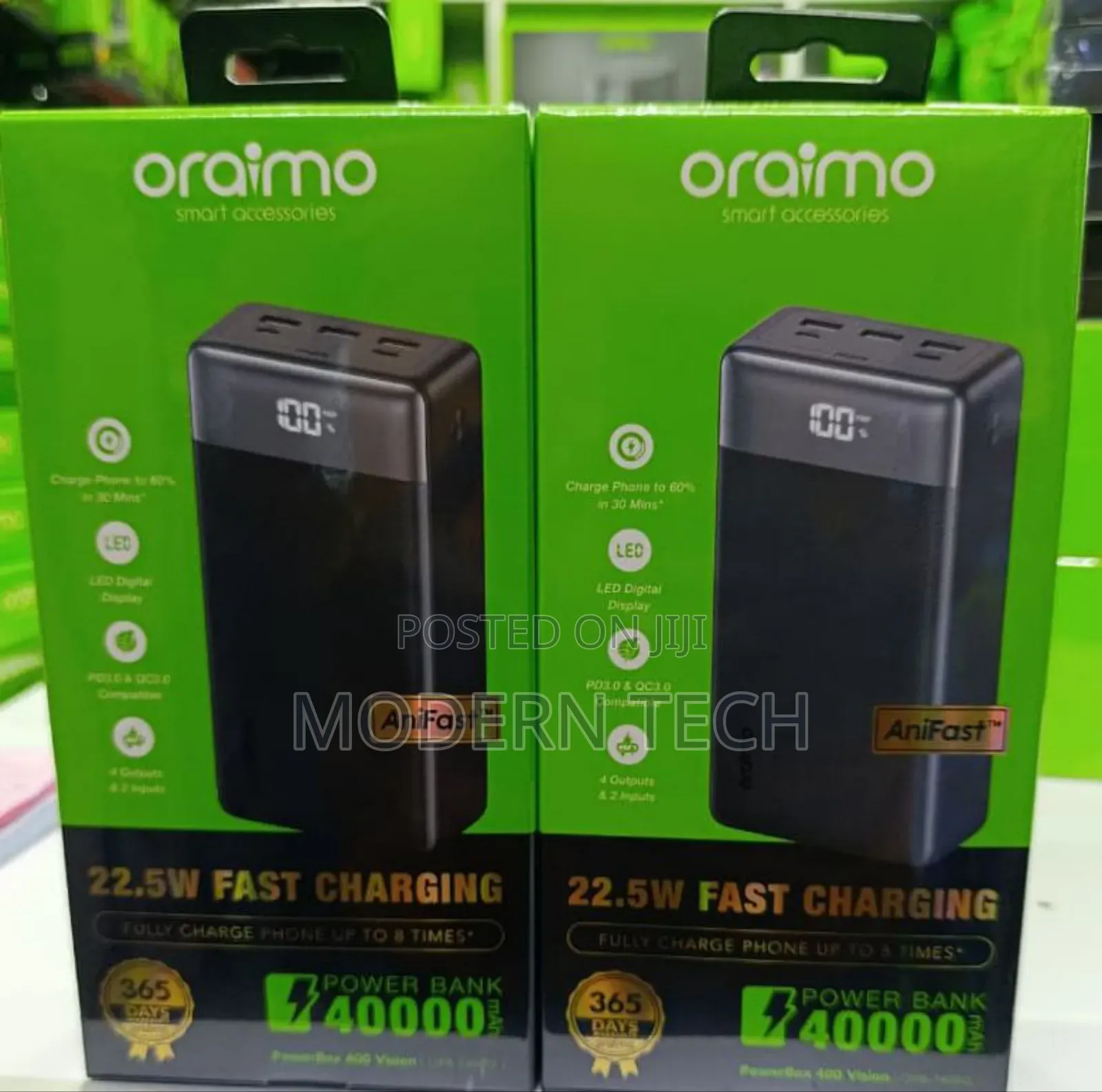 Oraimo Powerbox 400 Vision Opb-7400q *40,000mah 22.5w Powerbank
