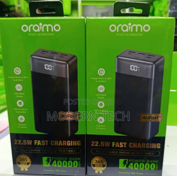 Oraimo Powerbox 400 Vision Opb-7400q *40,000mah 22.5w Powerbank