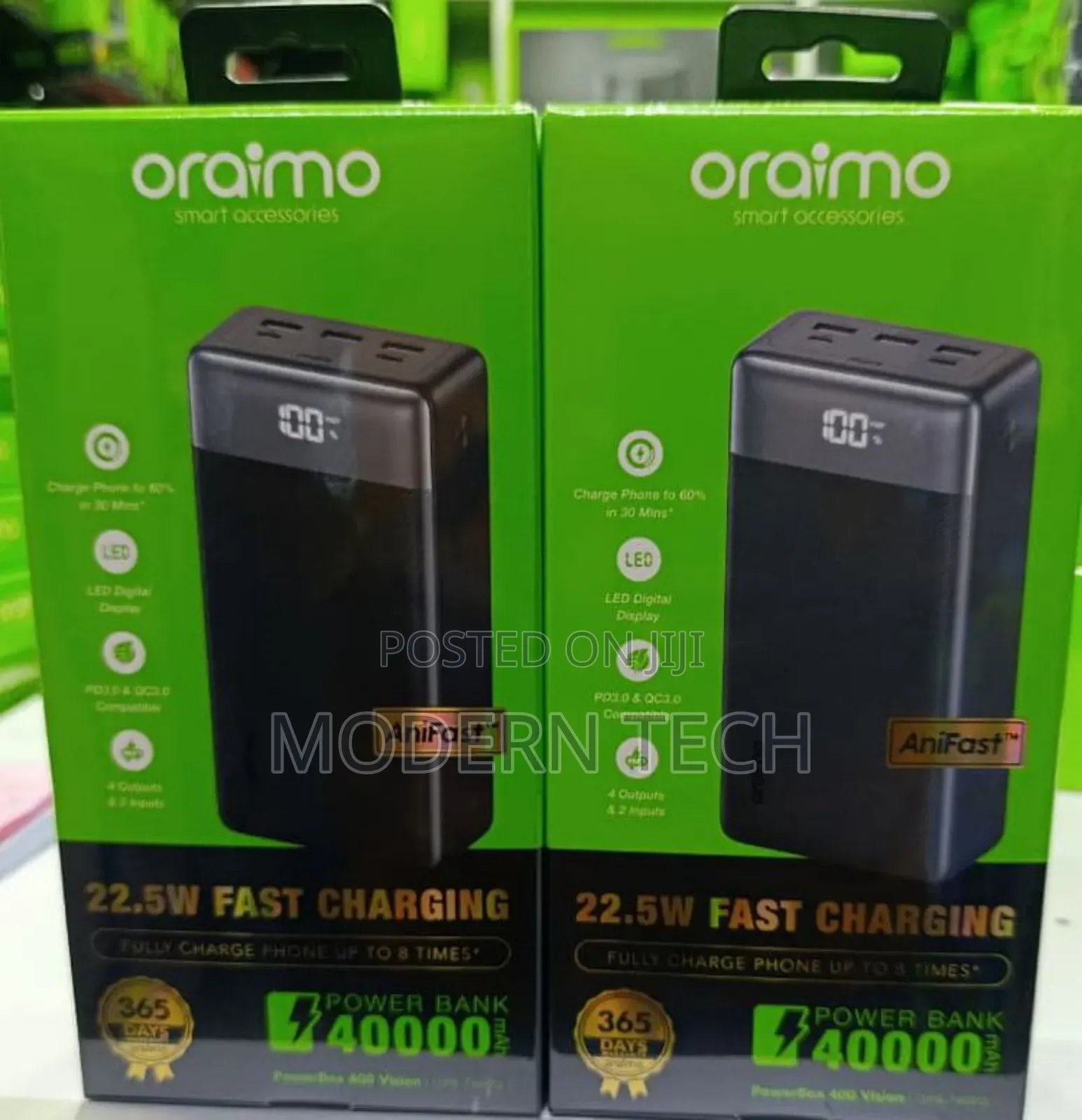 Oraimo Powerbox 400 Vision Opb-7400q *40,000mah 22.5w Powerbank