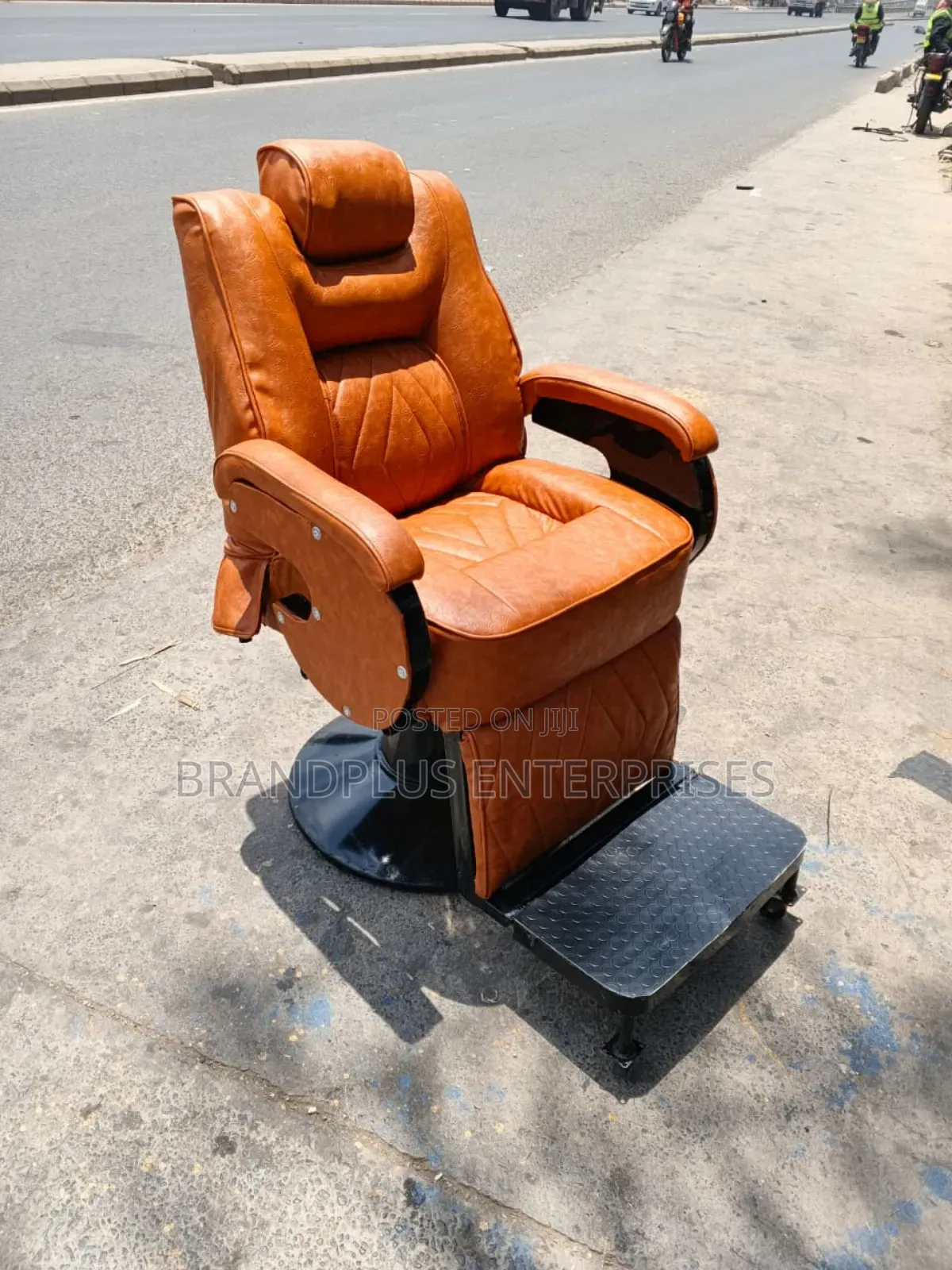 Brown Barbershop Seat