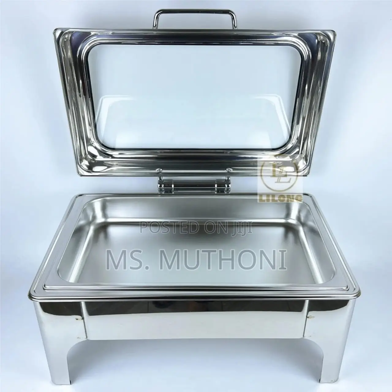 9ltr Stainless Steel Hydraulic Lid Chaffing Dish With Glass Window