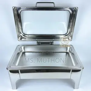 9ltr Stainless Steel Hydraulic Lid Chaffing Dish With Glass Window