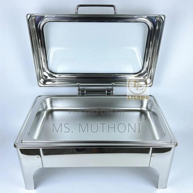 9ltr Stainless Steel Hydraulic Lid Chaffing Dish With Glass Window