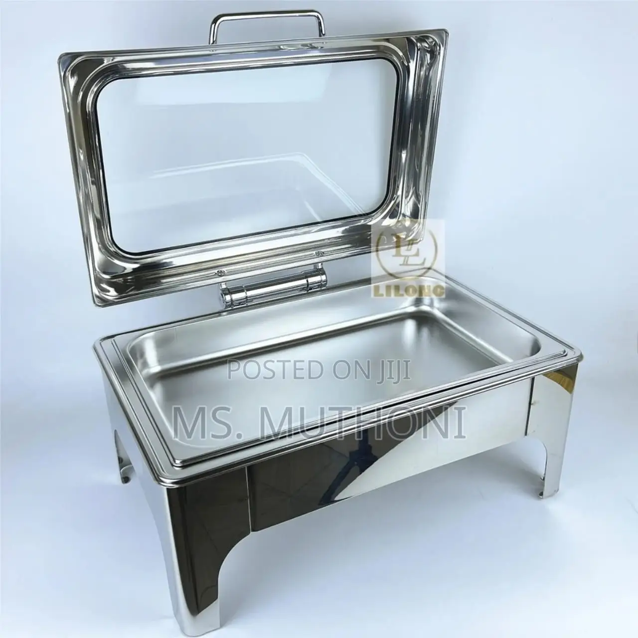 9ltr Stainless Steel Hydraulic Lid Chaffing Dish With Glass Window