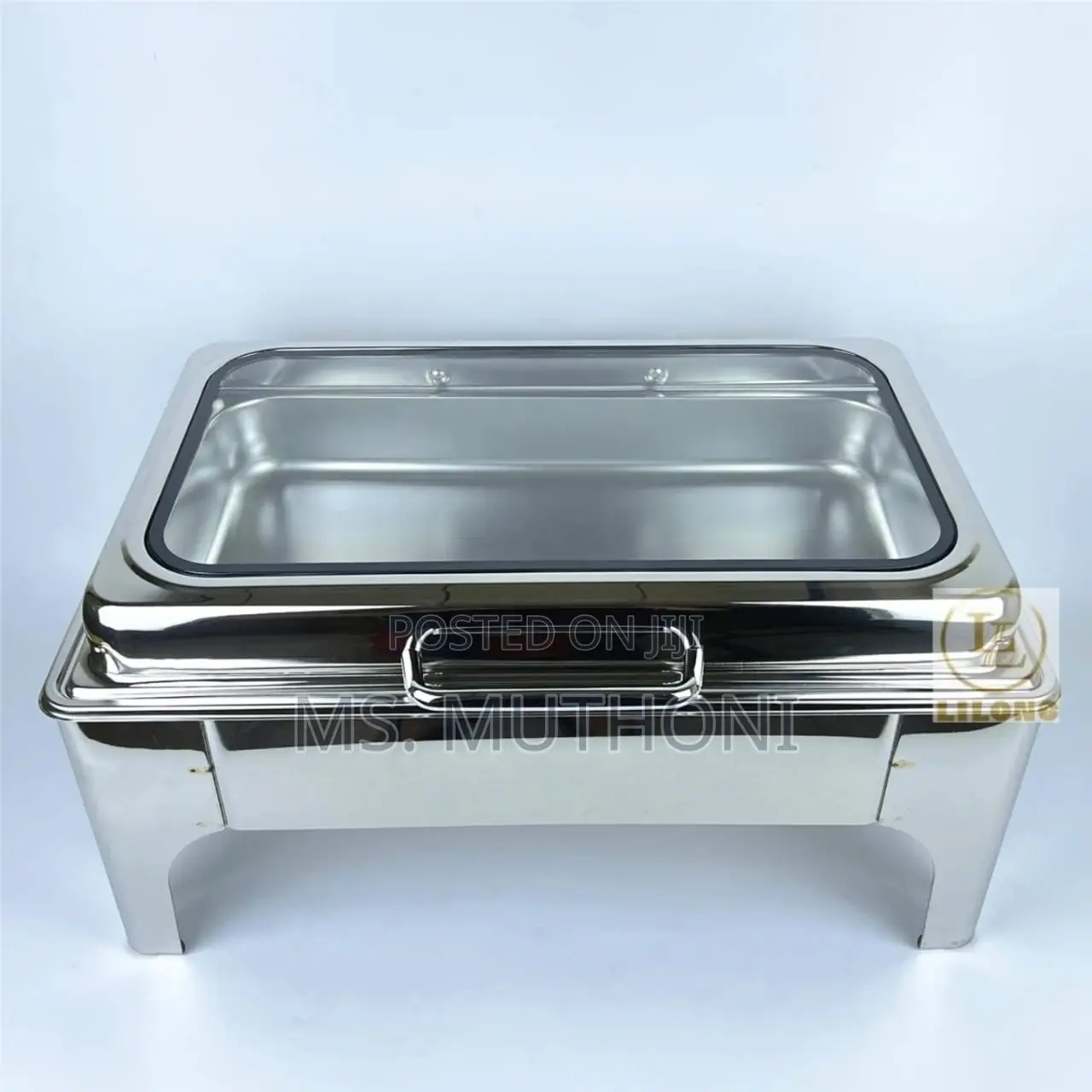 9ltr Stainless Steel Hydraulic Lid Chaffing Dish With Glass Window