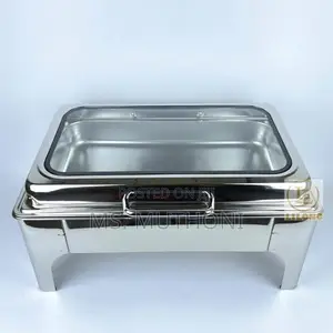 9ltr Stainless Steel Hydraulic Lid Chaffing Dish With Glass Window