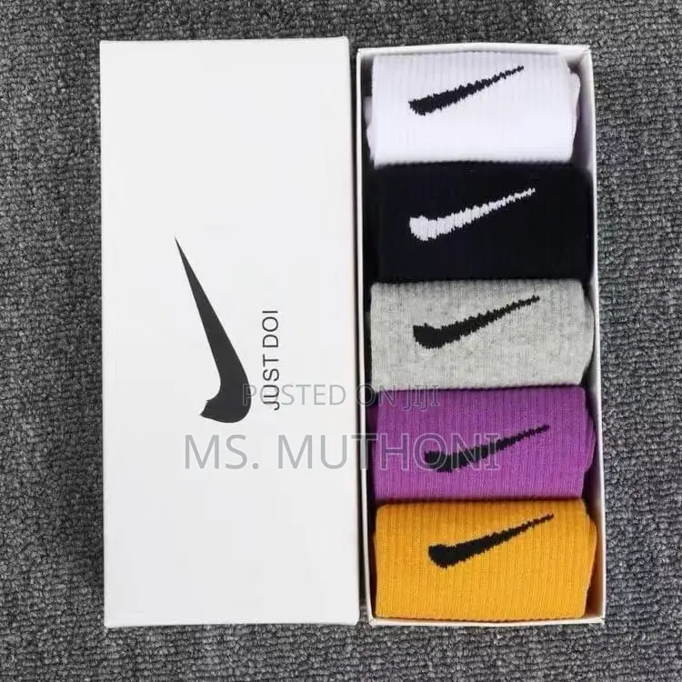 Assorted Colors Five Pairs of Nike Sock