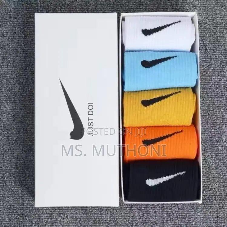 Assorted Colors Five Pairs of Nike Sock