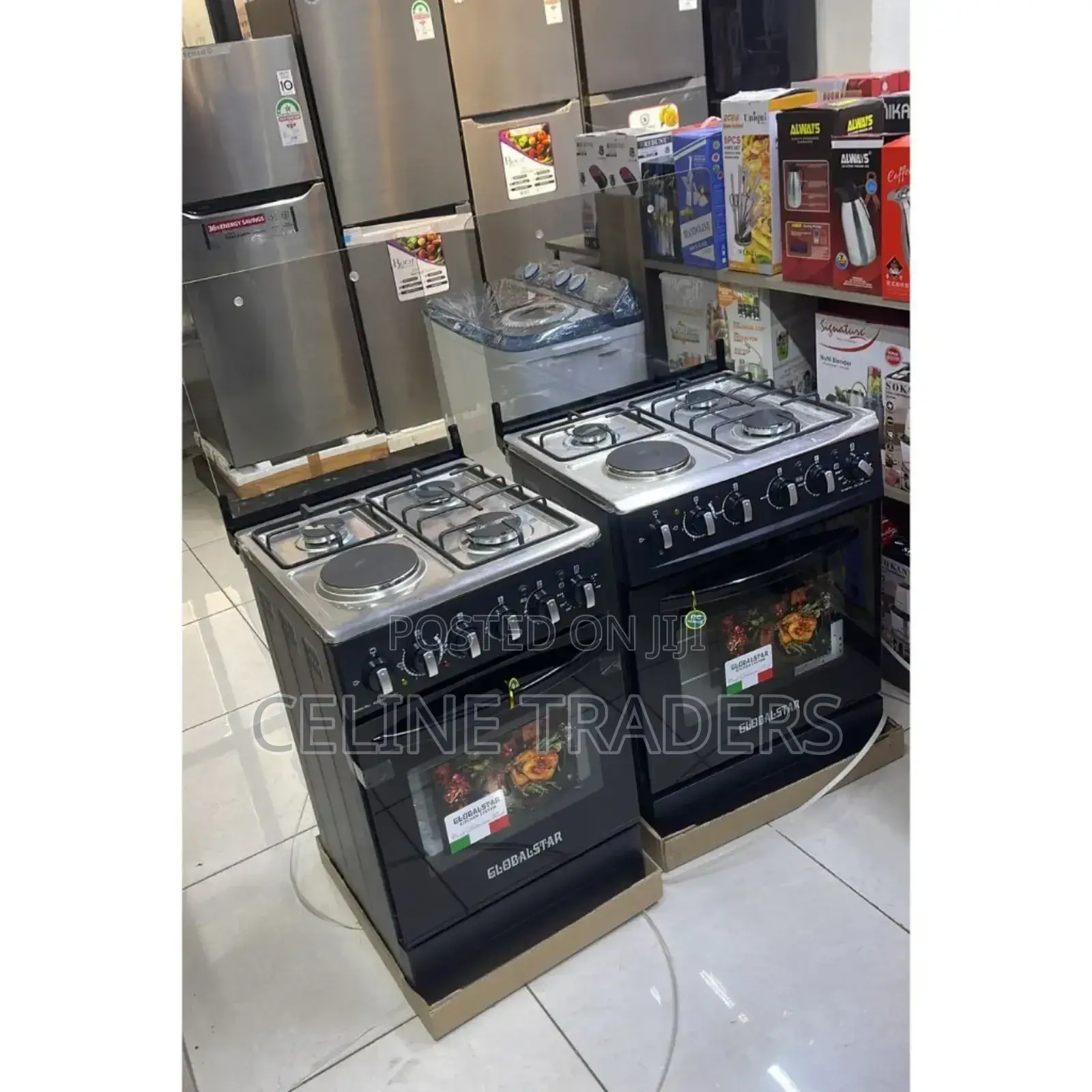 Black 50*55 Globalstar Jet 3+1 Standing Cooker With Electric Oven