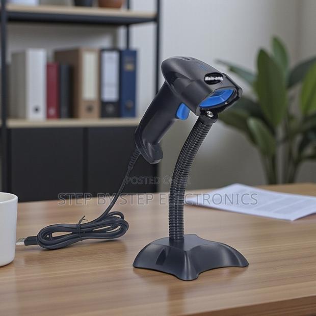 Handheld Usb Laser Barcode Scanner With Stand Lightweight Fast Scan