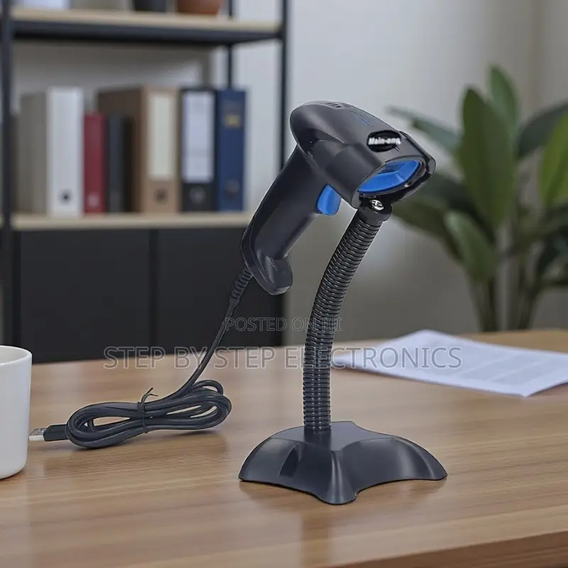 Handheld Usb Laser Barcode Scanner With Stand Lightweight Fast Scan