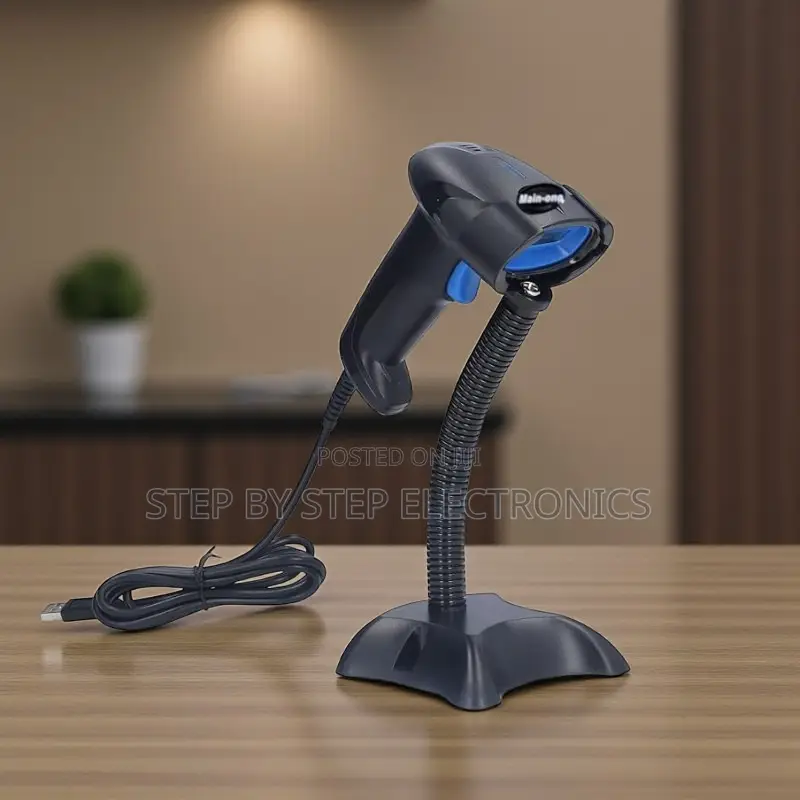 Usb Wired Handheld Barcode Scanner With Stand 300 Scans Per Second