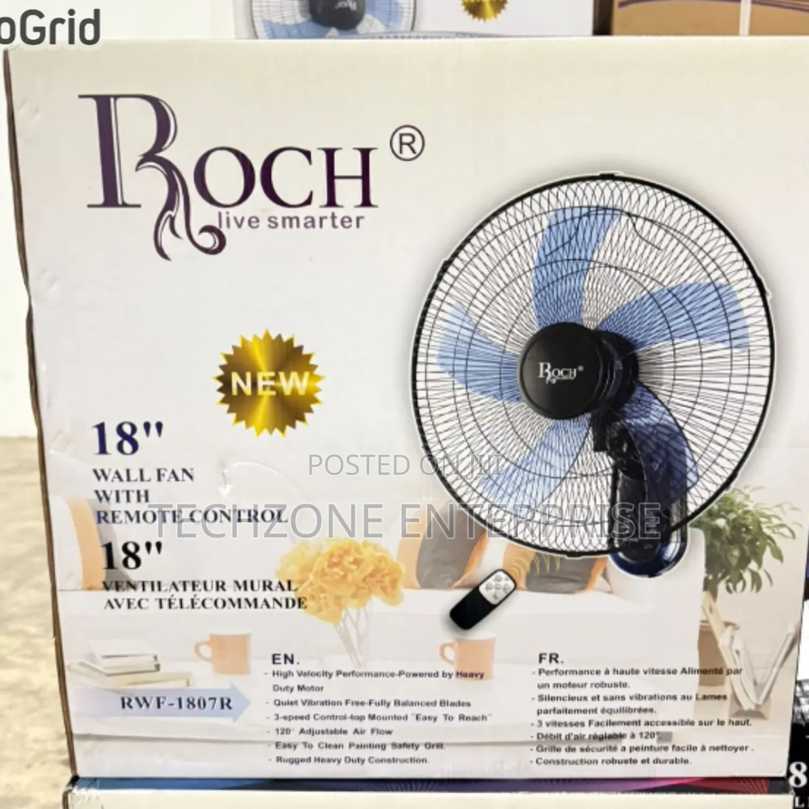 Roch Wall Fan 18" With Heavy Duty Motor 