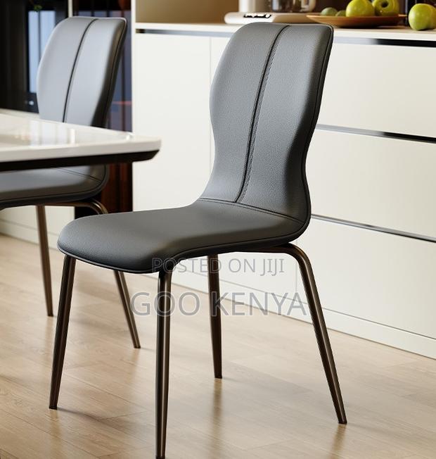 Home Chair; Modern High-End Leather Dining Chair Without Arms