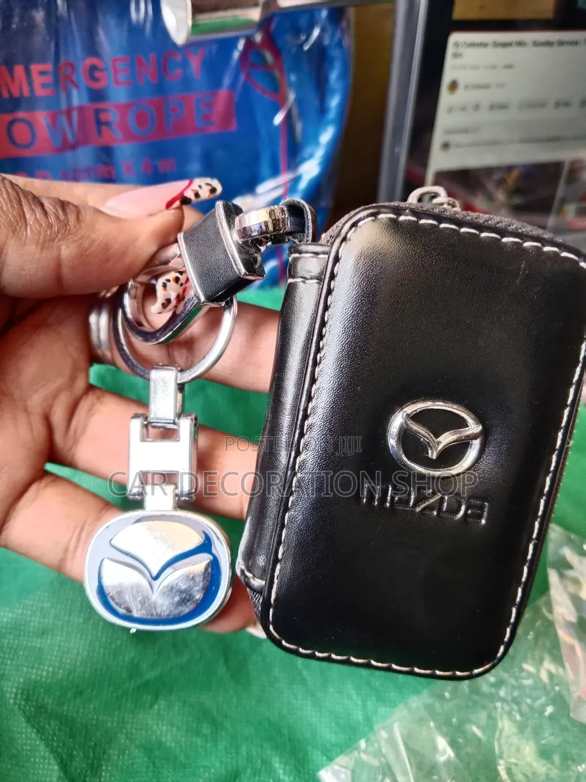 Mazda Branded Key Pouch With Key Chain
