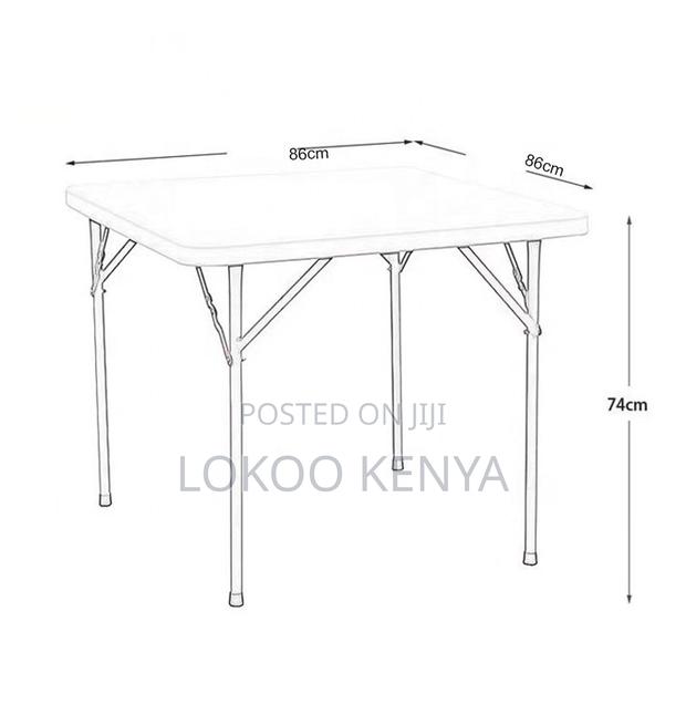 Dining Table; Heavy Duty White Portable Foldable Event Dining Table - thumbnail 2
