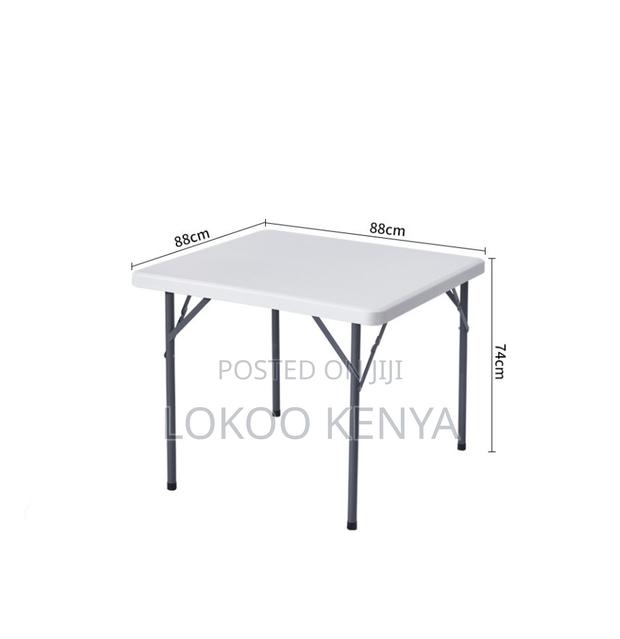 Dining Table; Heavy Duty White Portable Foldable Event Dining Table - thumbnail 3