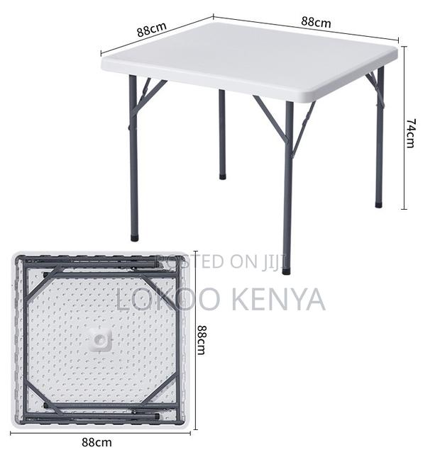 Dining Table; Heavy Duty White Portable Foldable Event Dining Table - thumbnail 5