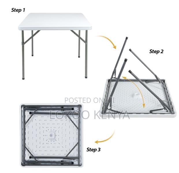 Dining Table; Heavy Duty White Portable Foldable Event Dining Table - thumbnail 8