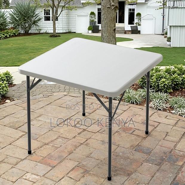Dining Table; Heavy Duty White Portable Foldable Event Dining Table - thumbnail 10