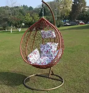 Home Chairs; Balcony Patio Rattan Hanging Egg Swing Seat Steel Stand