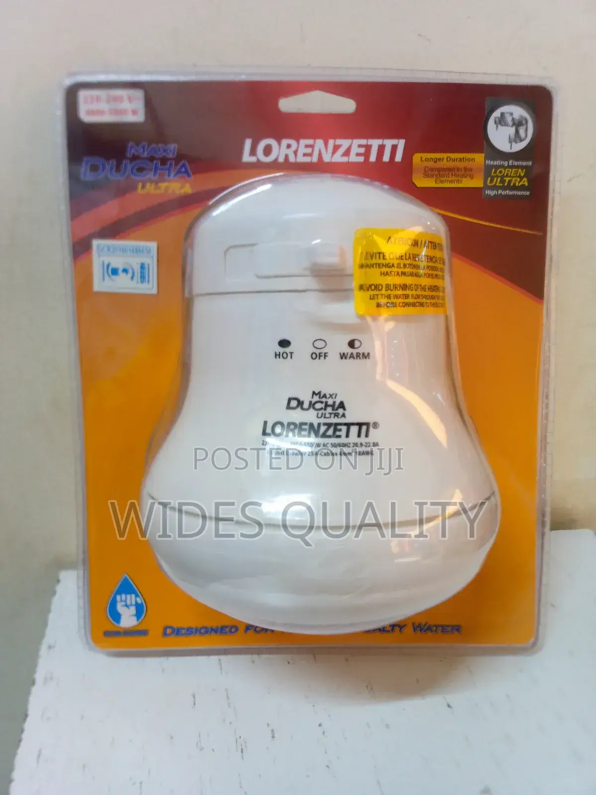 Hot Water Shower. Lorenzetti Hot Shower Head