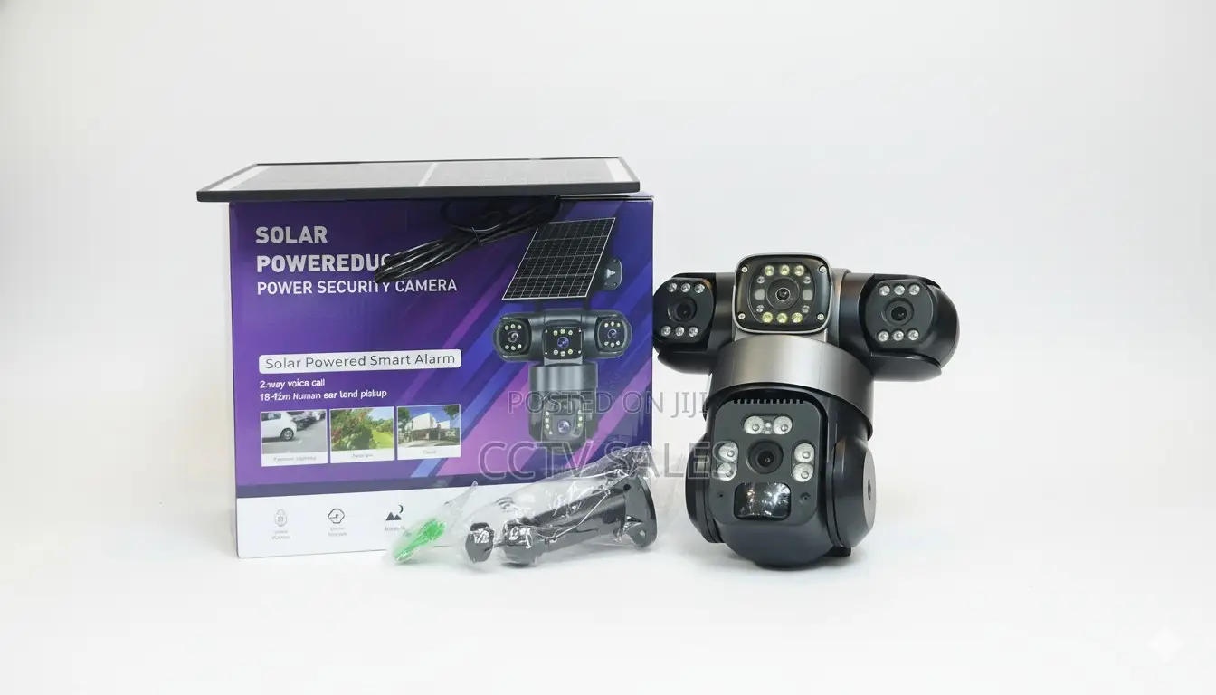 Wireless Solar-Powered Triple Lens Camera: 4g Enabled Hd Surveillance