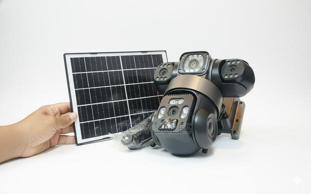PTZ V380 Triple Lens Solar Camera With 4g Outdoor Wireless CCTV Camera