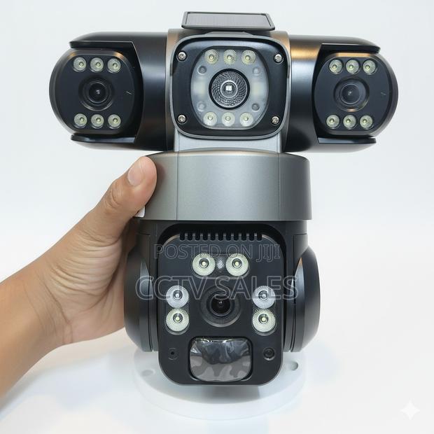 V380pro 4gwaterproof 3lens Camera Solar PTZ CCTV 4g Wireless V380 Came
