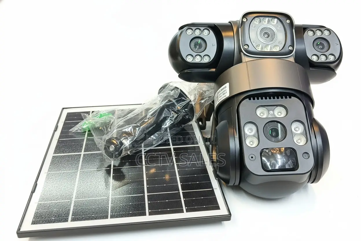 V380pro Three-Lens Solar Camera 9mp Home 4g Wireless PTZ Camera