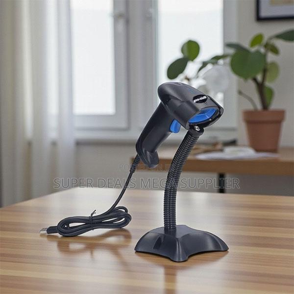 Usb Laser Pos Barcode Scanner With Stand Durable Body Construction