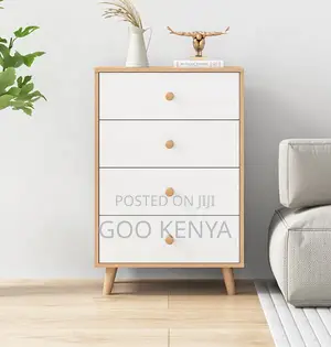 Home Cabinet; Bedroom Dresser With 4 Chests White Wood Storage Cabinet