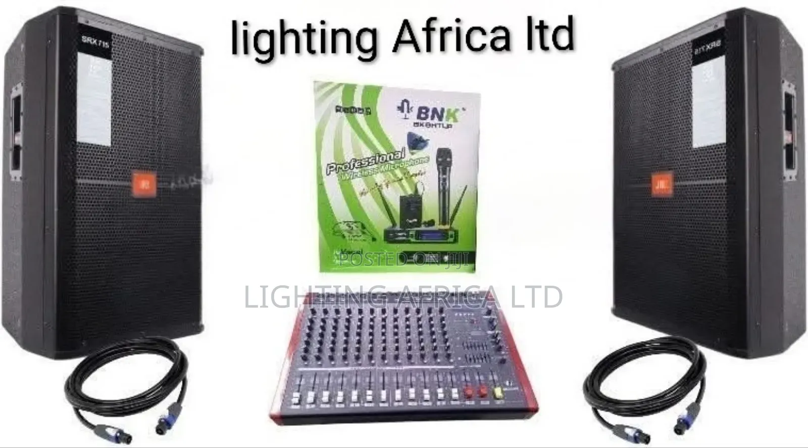 New JBL Full Sound System - 8 Channels Powered Mixer - Wireless Mic