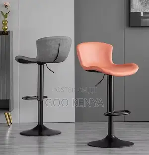 Home Bar Stool; Adjustable Height Metal Bar Stool -Modern Back Design
