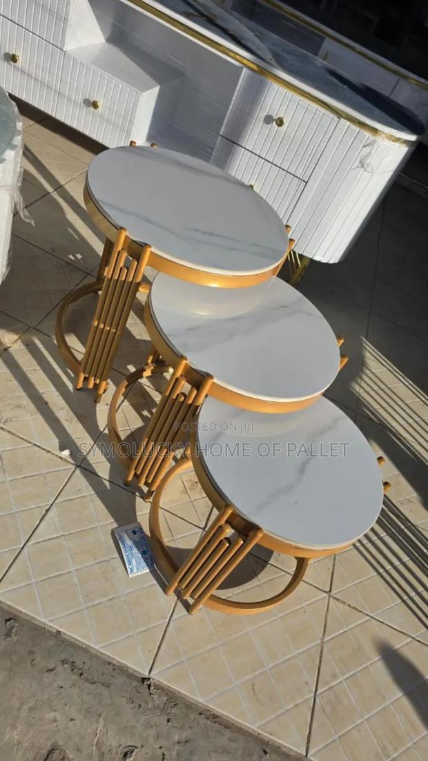 Nesting Coffee Table. Marble Top Flamed 3 PCS - main view