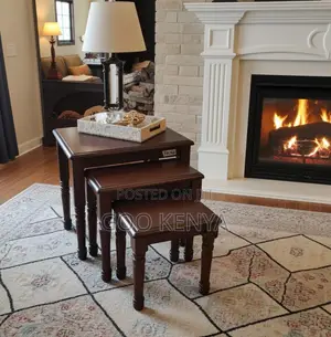 Home Table Set; Compact Stackable Wooden Table Set for Cozy Interiors