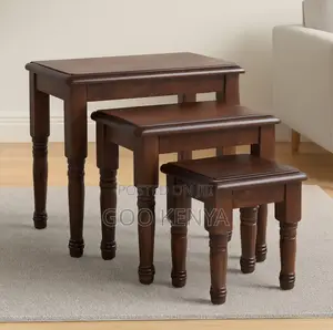 Home Table Set; Compact Stackable Wooden Table Set for Cozy Interiors