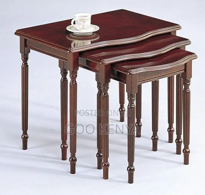 Home Table Set; Compact Stackable Wooden Table Set for Cozy Interiors