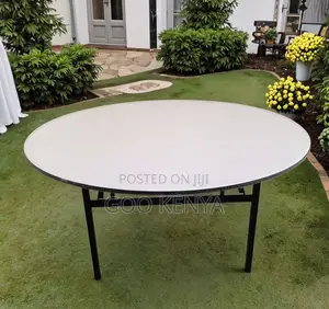 Home Table; PVC Round Folding Table – Ideal for Banquets,