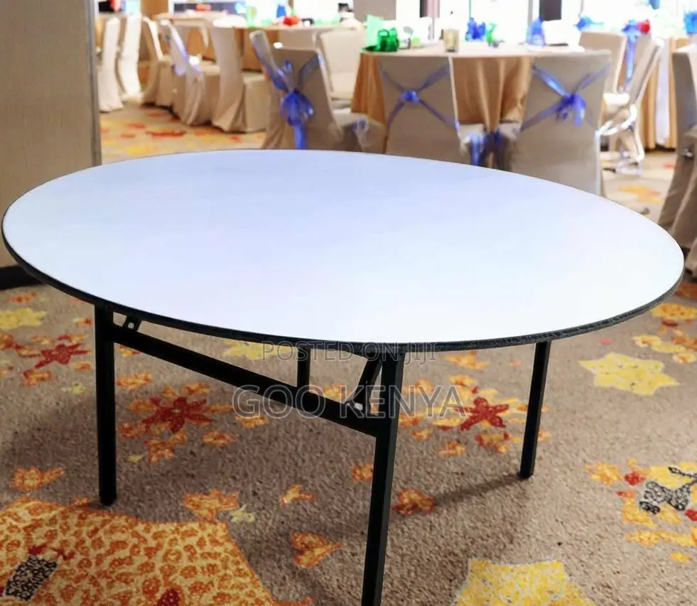 Home Table; PVC Round Folding Table – Ideal for Banquets,