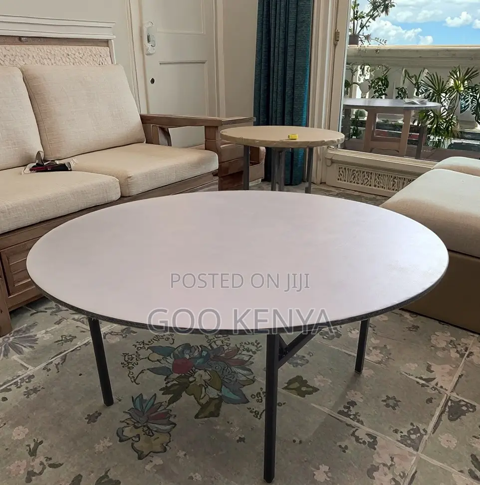 Home Table; PVC Round Folding Table – Ideal for Banquets,