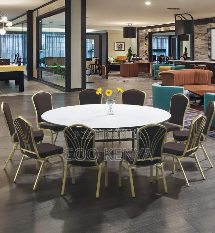 Home Table; PVC Round Folding Table – Ideal for Banquets,